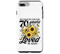 Béni par Dieu Depuis 70 Ans, Loved Sunflower 70e Anniversaire Coque pour iPhone 7 Plus/8 Plus