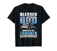Béni par Dieu, gâté par Mon Camionneur, protégé par Les Deux T-Shirt Graphique avec Valeur