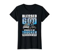 Béni par Dieu, gâté par Mon Camionneur, protégé par Les Deux T-Shirt Graphique avec Valeur