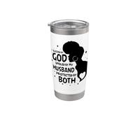 Béni par Dieu gâté par mon mari protégé par les deux femmes Gobelet isotherme en acier inoxydable double paroi