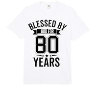 Béni par Dieu Pendant 80 Ans, Quatre-vingtième Anniversaire, 80e Anniversaire Comfort Colors Adult Heavyweight T-Shirt