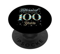 Béni par Dieu pour la fête du 100e Anniversaire de nos 100 Ans PopSockets PopGrip Adhésif