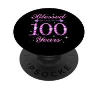 Béni par Dieu pour la fête du 100e Anniversaire de nos 100 Ans PopSockets PopGrip Adhésif