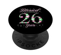 Béni par Dieu pour la fête du 26e Anniversaire de 26 Ans PopSockets PopGrip Adhésif