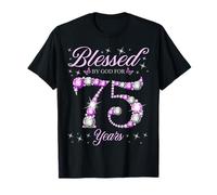 Béni par Dieu pour la fête du 75e anniversaire des 75 ans T-Shirt