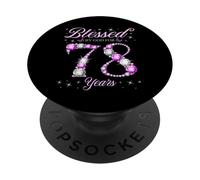 Béni par Dieu pour la fête du 78e Anniversaire de nos 78 Ans PopSockets PopGrip Adhésif