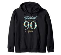 Béni par Dieu pour la fête du 90e anniversaire de nos 90 ans Sweat à Capuche