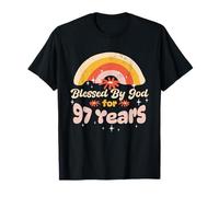 Béni par Dieu pour Le 97e Anniversaire d'une Fleur Arc-en-Ciel de 97 Ans T-Shirt