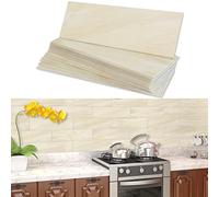 BeNice Carreaux autocollants effet marbre pour mur et métro, adhésifs de protection pour revêtements de cuisine et salle de bain, panneaux adhésifs individuels grands (beige, 16 carreaux)