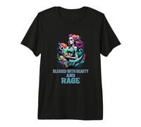 Bénie de beauté et de Rage, Maman ménopausée de Sassy Sugar Skull T-Shirt Haut de Gamme