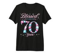 Bénie par Dieu pour la Reine de 70 Ans Qui fête Ses 70 Ans T-Shirt Haut de Gamme