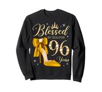 Bénie par Dieu pour la Reine de 96 Ans, 96e Anniversaire Sweatshirt