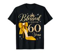 Bénie par Dieu pour sa femme reine de 60 ans, 60e anniversaire T-Shirt