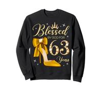 Bénie par Dieu pour sa Femme Reine de 63 Ans, 63e Anniversaire Sweatshirt