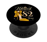 Bénie par Dieu pour Son 82e Anniversaire, 82 Ans, Reine PopSockets PopGrip Adhésif