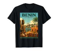 Bénin Afrique de l'Ouest T-Shirt Graphique avec Valeur, Homme, Noir, S