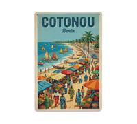 Benin Cotonou Plaque en métal vintage