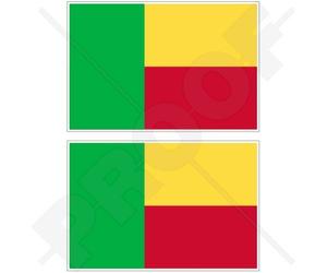 BÉNIN Drapeau Béninois, ex Dahomey AFRIQUE Afrique, 100mm Vinyle Autocollants, x2 Stickers