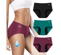 Benirap Culotte Menstruelle 60ML, Absorption Élevée Culotte Menstruelle Flux Tres Abondant, Respirant sous-Vêtements Menstruels Femme (Lot 3) Noir Rouge Vert M
