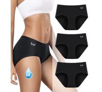 Benirap Culotte Menstruelle 60ML, Absorption Élevée Culotte Menstruelle Flux Tres Abondant, Respirant sous-Vêtements Menstruels Femme (Lot 3) Noir L