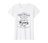 Bénis la Nourriture Qui Nous Attend, la Famille à nos côtés, Christian T-Shirt Graphique avec Valeur