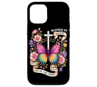 Bénis par Dieu Conduit par l'esprit Papillon Chrétien Art Coque pour iPhone 12/12 Pro