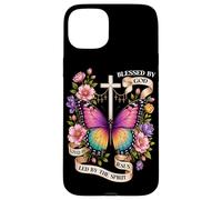 Bénis par Dieu Conduit par l'esprit Papillon Chrétien Art Coque pour iPhone 15 Plus