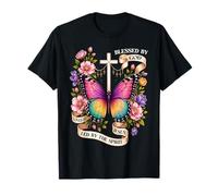 Bénis par Dieu Conduit par l'esprit Papillon Chrétien Art T-Shirt