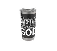 Bénis soient les artisans de paix - Citation inspirante Gobelet isotherme en acier inoxydable double paroi