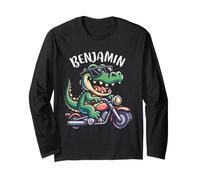 Benjamin Alligator Motif Moto pour garçon Nom Benjamin Manche Longue