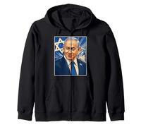 Benjamin Bibi Netanyahu Portrait Premier ministre d'Israël Sweat à Capuche