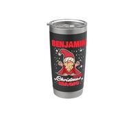 Benjamin fait de la magie de Noël son nom Benjamin Gnome Gobelet isotherme en acier inoxydable double paroi