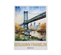 Benjamin Franklin Bridge Philadelphia ，，Jigsaws Puzzles 1000 Pieces Classic Jigsaws Educational Games Toys，Best Gift for Adults and Kids（50x70cm）-DW70