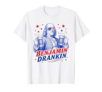 Benjamin Franklin Drankin Drankin Funny Vintage USA Beer Lovers T-Shirt