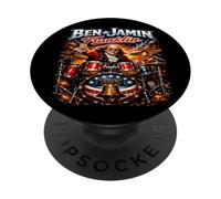 Benjamin Franklin Drummer Patriotic Rock Legend Design! PopSockets PopGrip Adhésif