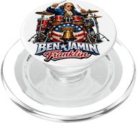 Benjamin Franklin Drummer Patriotic Rock Legend Design! PopSockets PopGrip pour MagSafe
