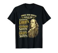 Benjamin Franklin Essential Liberty Citation T-Shirt Graphique avec Valeur