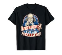 Benjamin Franklin : Une république si Vous Pouvez la Garder T-Shirt Graphique avec Valeur