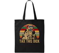 Benjamin Franklin USA 4 juillet Tax This Dick Sac fourre-tout en coton écologique naturel Noir, Noir , Taille unique