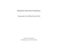 Benjamin Harrison Freedman Toespraak in het Willard Hotel 1961: Zionisme en Duitsland Ontwikkelingen van 1916 tot 1938
