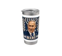 Benjamin Netanyahu - Je soutiens le Premier ministre d'Israël Gobelet isotherme en acier inoxydable double paroi