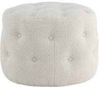 Benjamin pouf ,repose-pieds Ø55cm ours en peluche blanc.