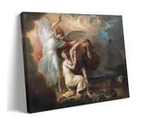 Benjamin West - Impression sur toile « The Expulsion of Adam And Eve from Paradise » (1791) - Impressions sur toile - Décoration murale - Cadeau idéal pour la chambre à coucher - 20 x 30 cm