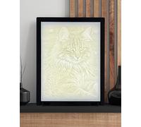 Benji-Designs Lithophanie Cadre Photo Personnalisé 10x15 cm - Photo en Relief 3D - Cadeau Unique & Original - Décoration Lumineuse Souvenir - Cadre Photo Lumineux (Chat Maine Coon, Noir, 10x15)