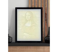 Benji-Designs Lithophanie Cadre Photo Personnalisé 10x15 cm - Photo en Relief 3D - Cadeau Unique & Original - Décoration Lumineuse Souvenir - Cadre Photo Lumineux (Mona Lisa, Noir, 10x15)