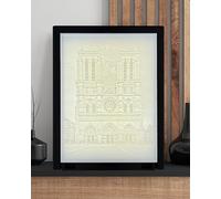 Benji-Designs Lithophanie Cadre Photo Personnalisé 10x15 cm - Photo en Relief 3D - Cadeau Unique & Original - Décoration Lumineuse Souvenir - Cadre Photo Lumineux (Notre Dame, Noir, 10x15)