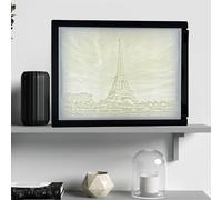 Benji-Designs Lithophanie Cadre Photo Personnalisé 10x15 cm - Photo en Relief 3D - Cadeau Unique & Original - Décoration Lumineuse Souvenir - Cadre Photo Lumineux (Tour Eiffel, Noir, 10x15)