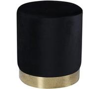 Venture Home Pouf Benji 35x35x42,5 cm Velours Noir et laiton Multicolore