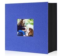 Benjia Album photo à insérer 6x4, 600 pochettes en lin pour photos paysage et portrait 10x15 cm Bleu