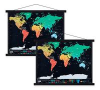 Benjia Barre magnétique en bois pour accrocher des affiches et impressions d’art 61 x 91,5, Lot de 2, 61 cm, Noir